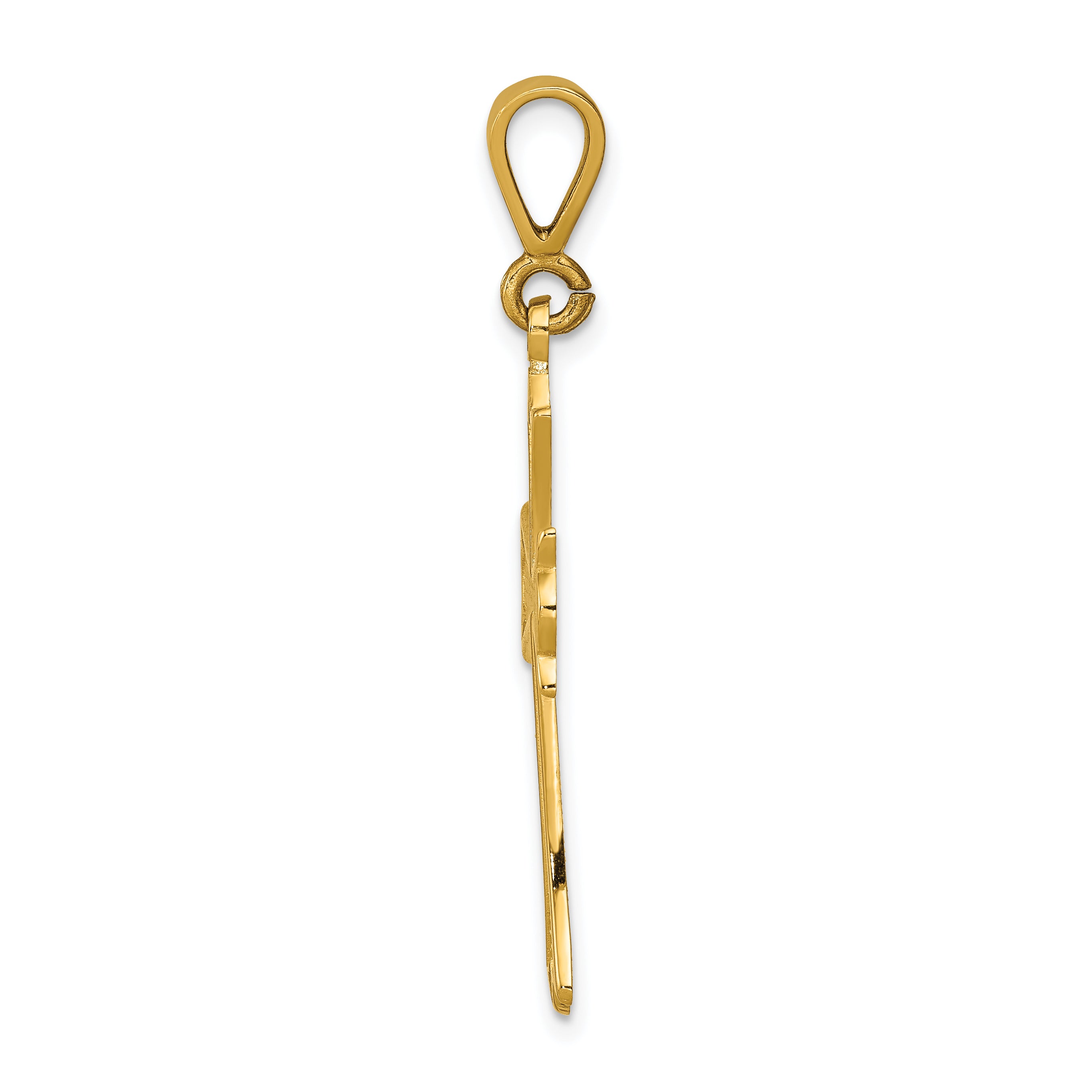 14K Gold Fleur De Lis Cross Pendant Elegant Themed Design Secondary image