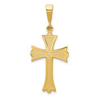 14k Fleur De Lis Cross Pendant