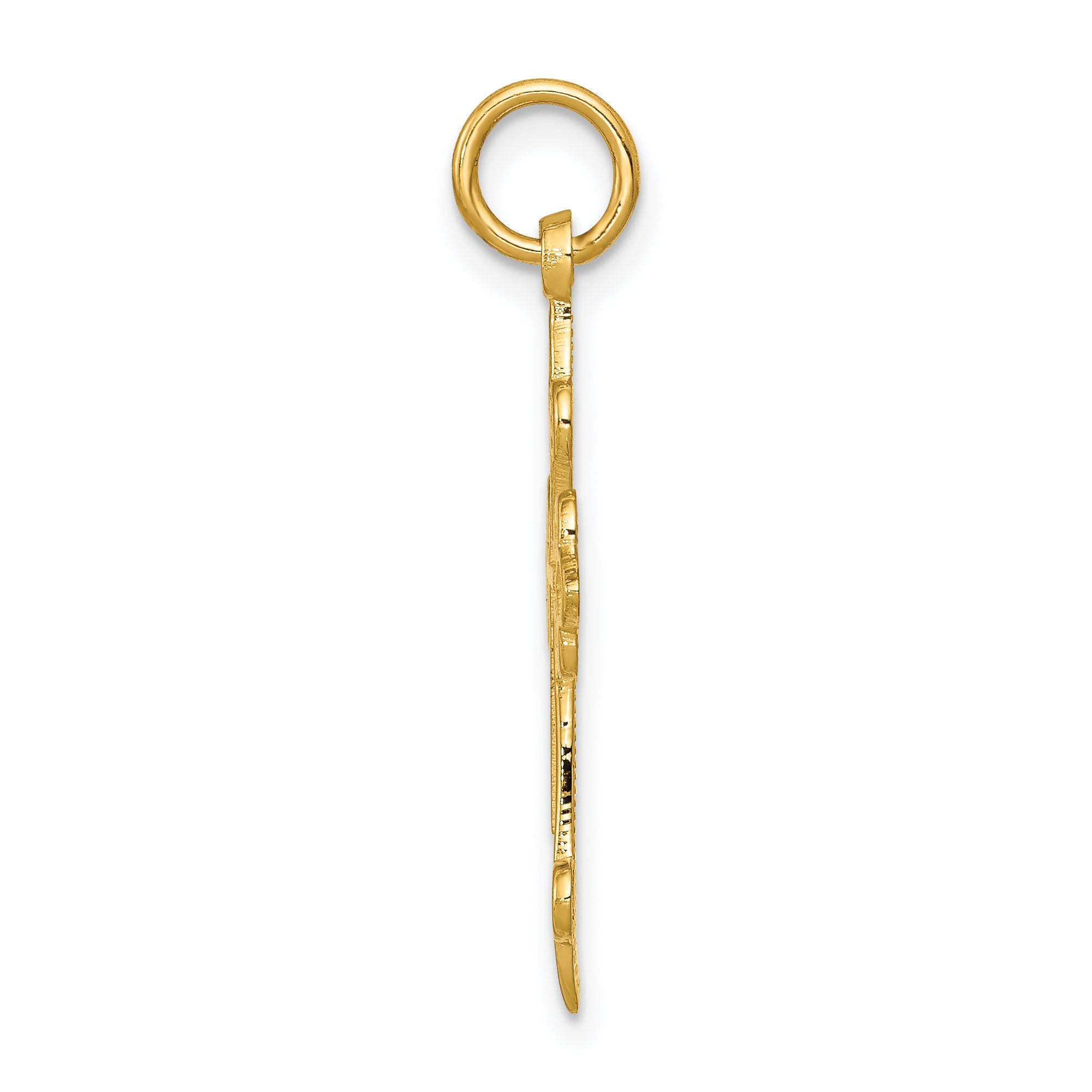 14K Gold Fleur De Lis Cross Pendant Elegant Solid Design Secondary image