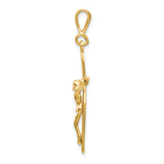 14K Yellow Gold Passion Crucifix Pendant Elegant Themed Jewelry