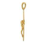 14K Gold Polished Crucifix Pendant with Solid Cast Design