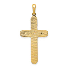 14K Gold Polished Crucifix Pendant with Solid Cast Design