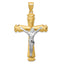 14k Satin Two-tone Crucifix Pendant