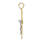 14K Two-Tone Gold Diamond-Cut Crucifix Pendant Elegant and Themed