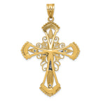 14K Two-Tone Gold Diamond-Cut Crucifix Pendant by Sophia Jewelers