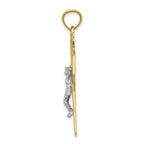 14K Two-Tone Gold Celtic Crucifix Pendant by Sophia Jewelers