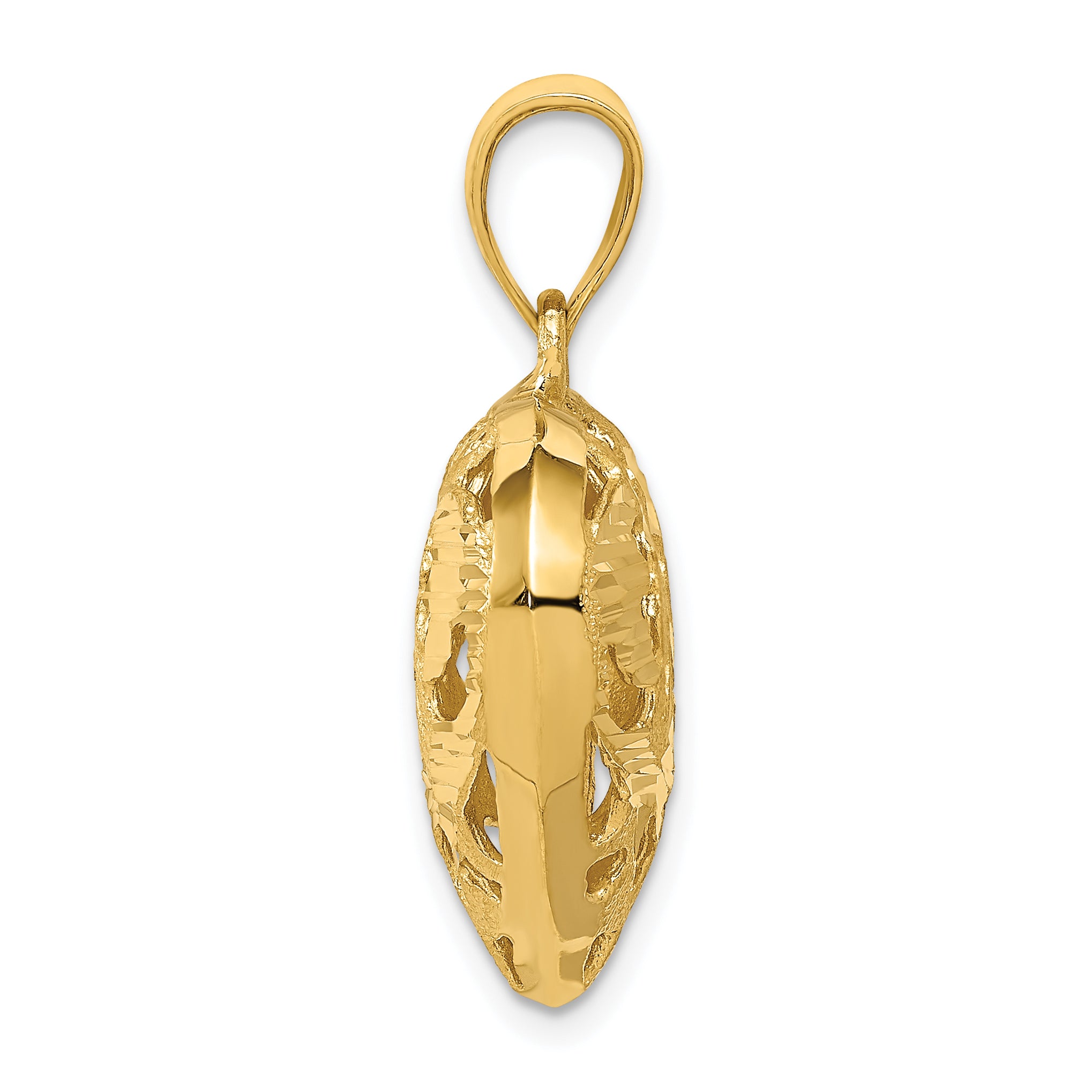 14K Gold 3D Heart Pendant with Polished Finish by Sophia Jewelers Secondary image