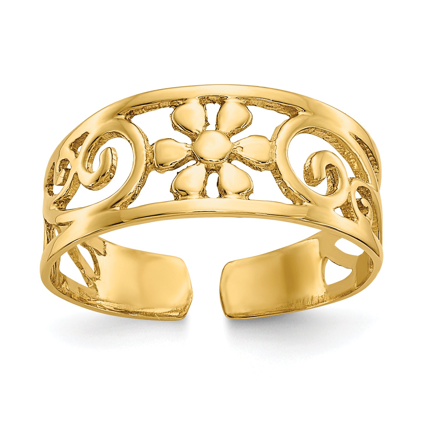 14k Floral Toe Ring Main image