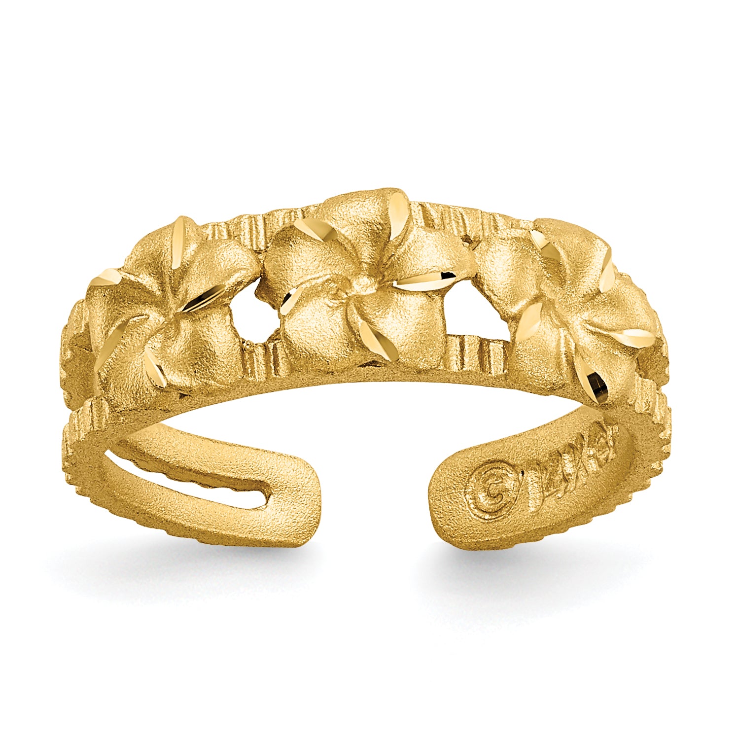 14k Plumeria Toe Ring Main image
