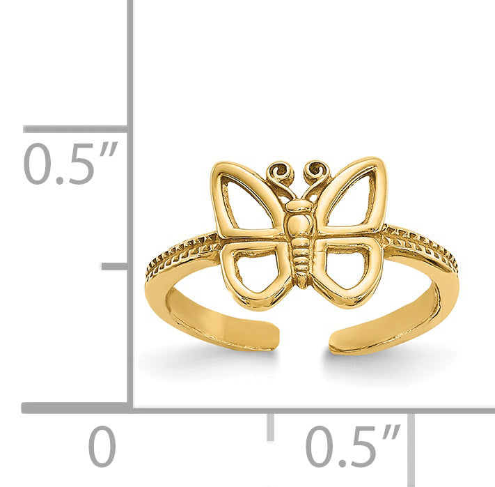 14k Butterfly Toe Ring