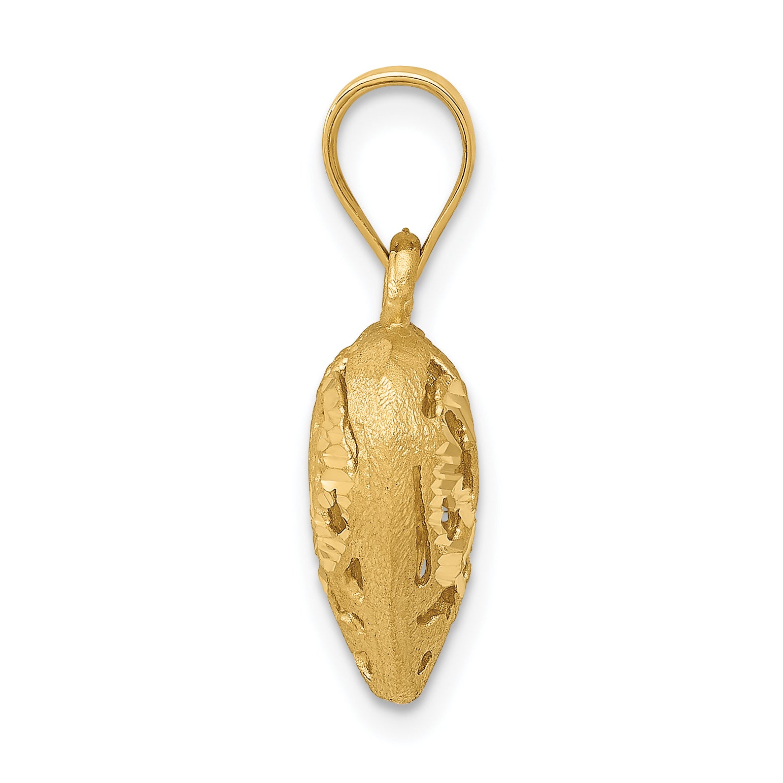 14K Gold Puffed Heart Pendant with 3D Filigree Design by Sophia Jewelers Secondary image