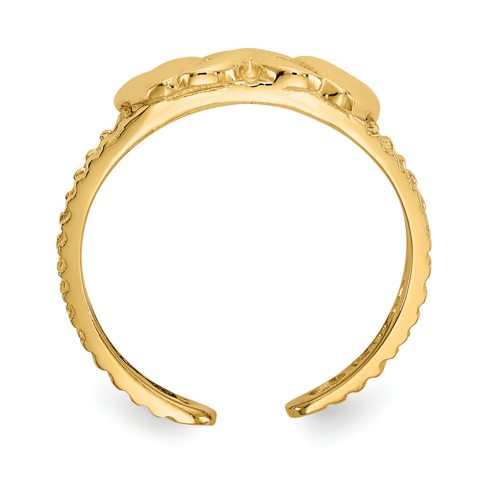 14k Hearts and X Toe Ring Secondary image