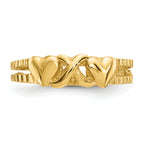 14k Hearts and X Toe Ring