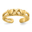 14k Hearts and X Toe Ring