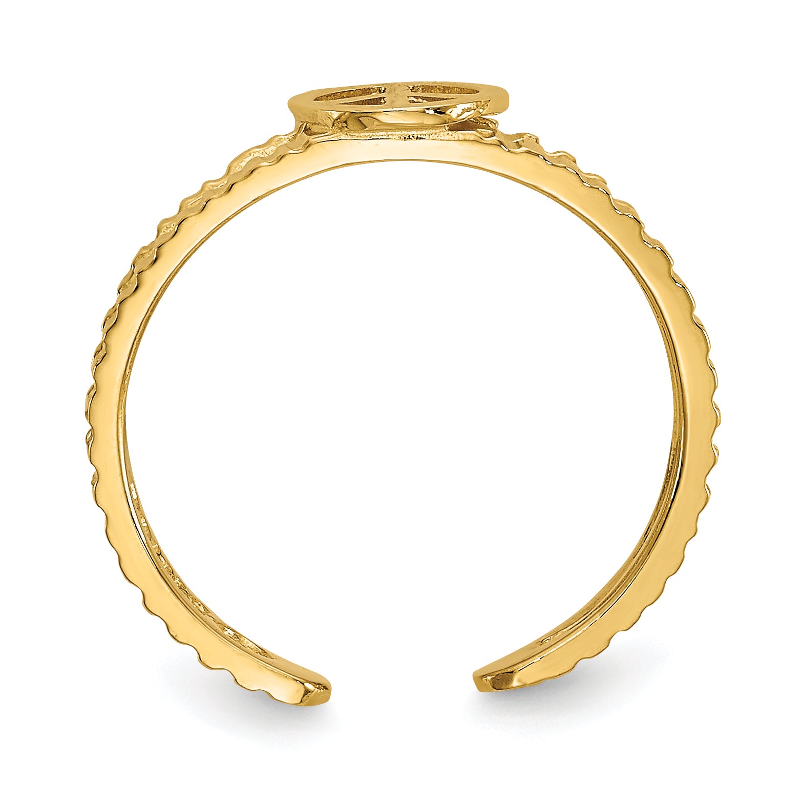14k Peace Sign Toe Ring Secondary image