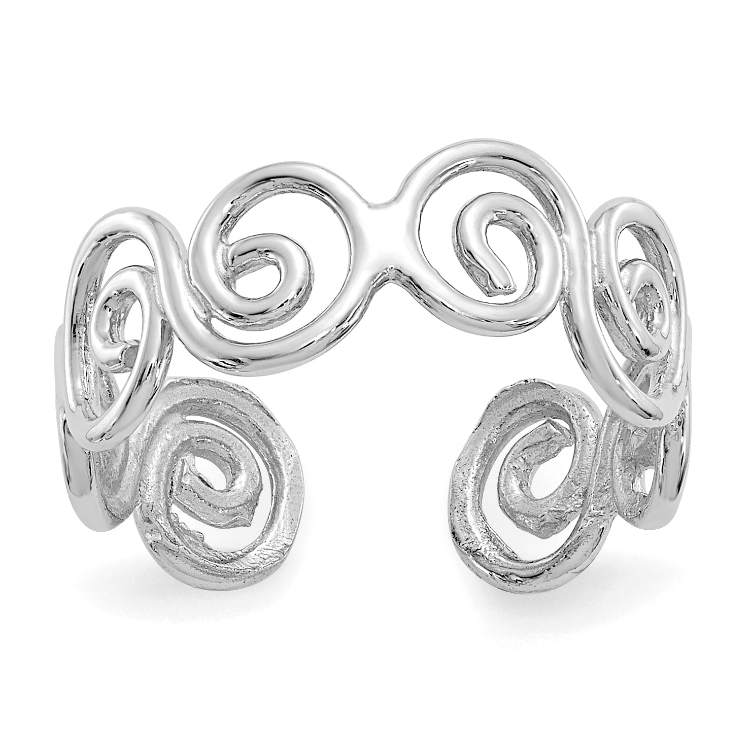 14k White Gold Swirl Toe Ring Main image