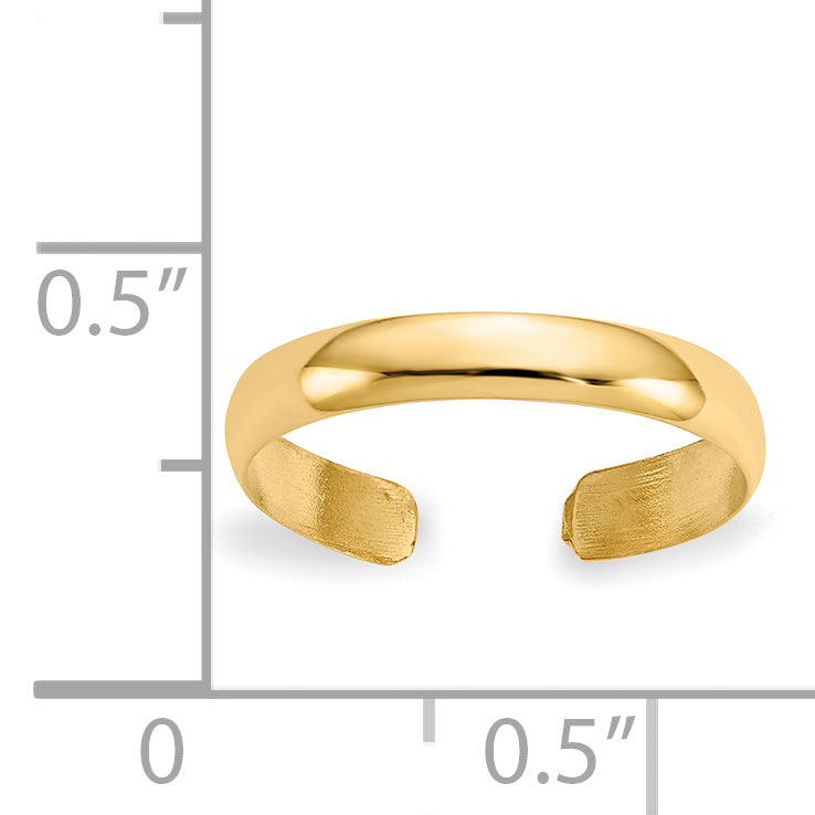 Polished Band Toe Ring in 14K Yellow Gold, 2.5mm