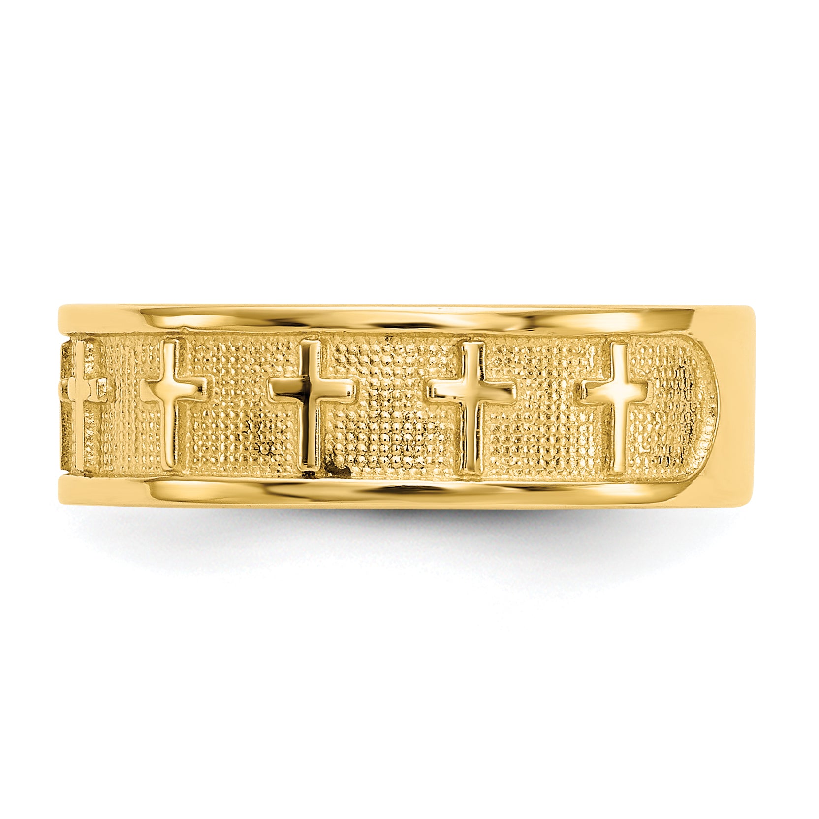 14k Polished & Satin Cross Band