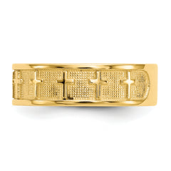 14k Polished & Satin Cross Band