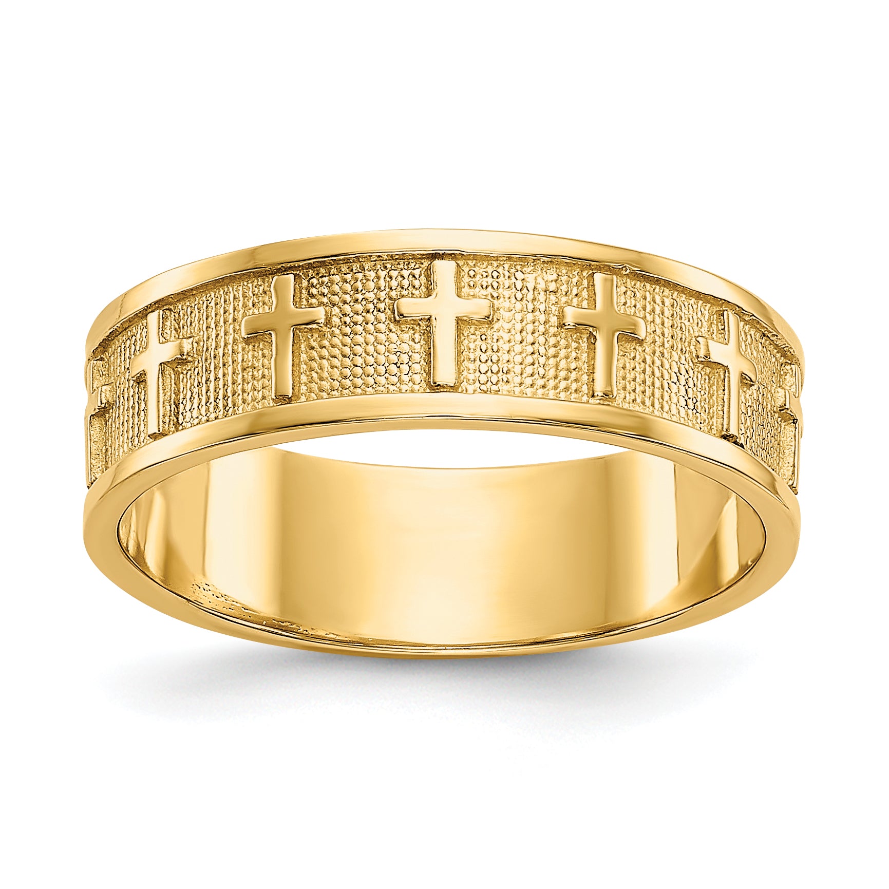 14k Polished & Satin Cross Band Main image