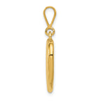 14K Yellow Gold Polished Heart Pendant with Elegant 3D Design