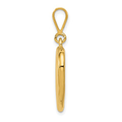 14K Yellow Gold Polished Heart Pendant with Elegant 3D Design
