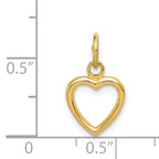14K Gold Polished Cut-out Heart Pendant for Elegant Style
