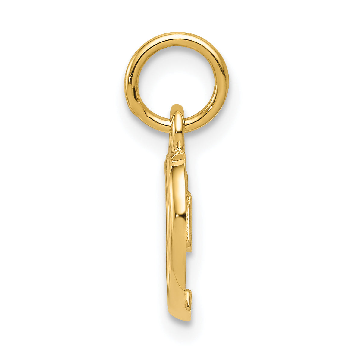 14K Gold Heart Pendant with Polished Finish 3D Design Secondary image
