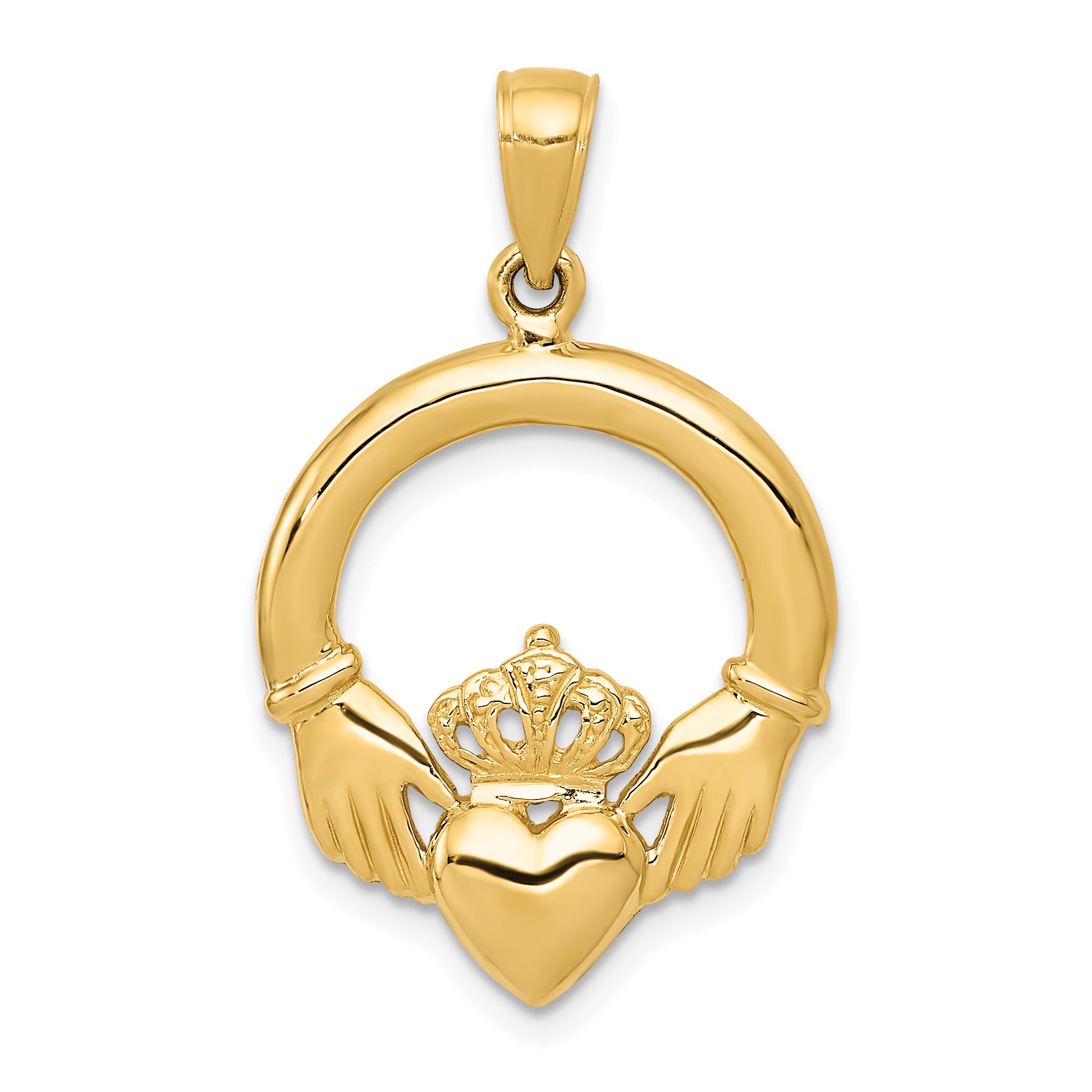 14k Polished Claddagh Pendant Main image
