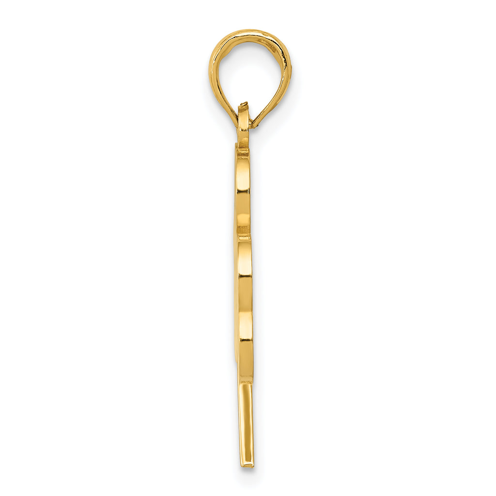 Sophia Jewelers 14K Gold Polished Green Shamrock Pendant Elegant Themed Design