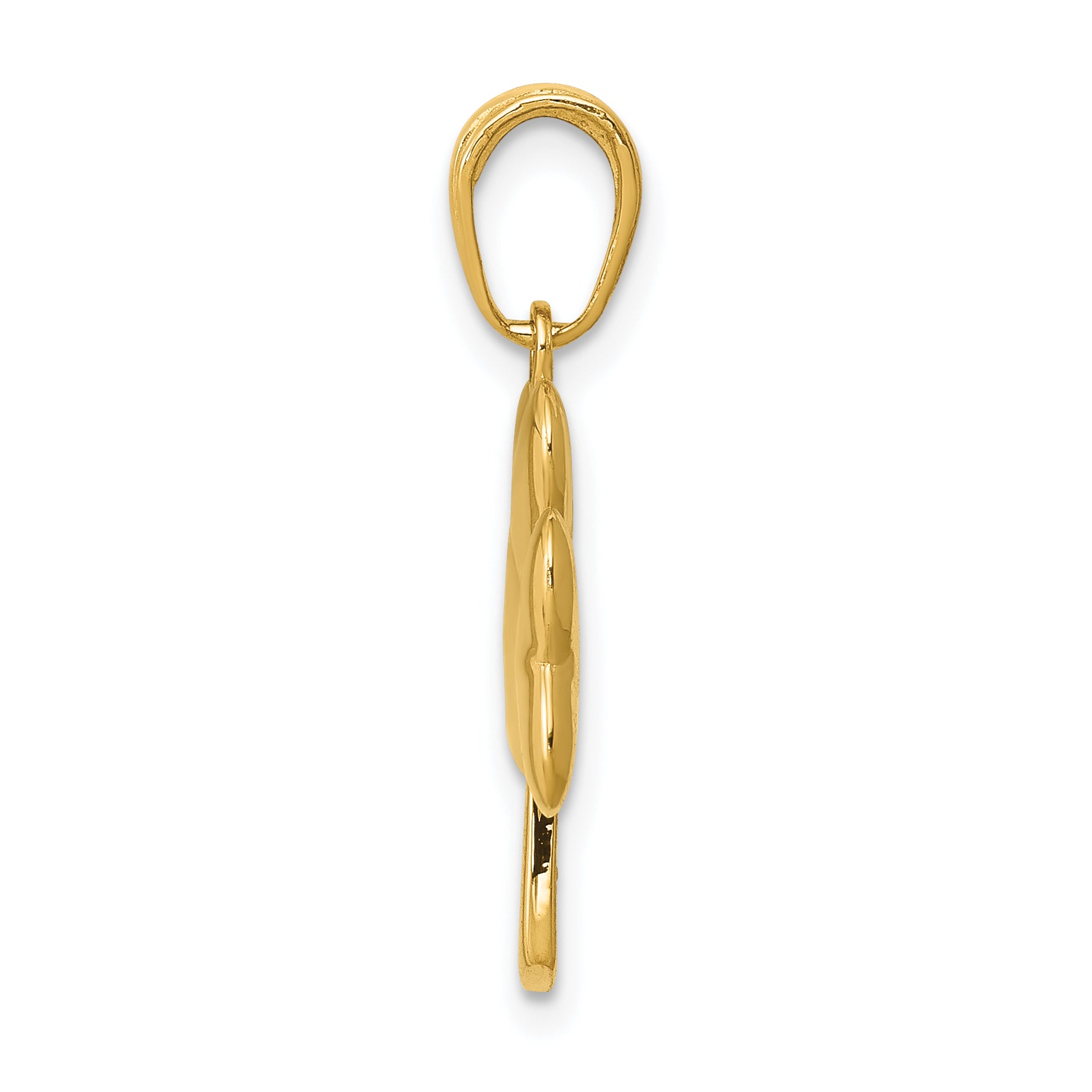 14K Gold Polished Solid Shamrock Pendant by Sophia Jewelers Secondary image