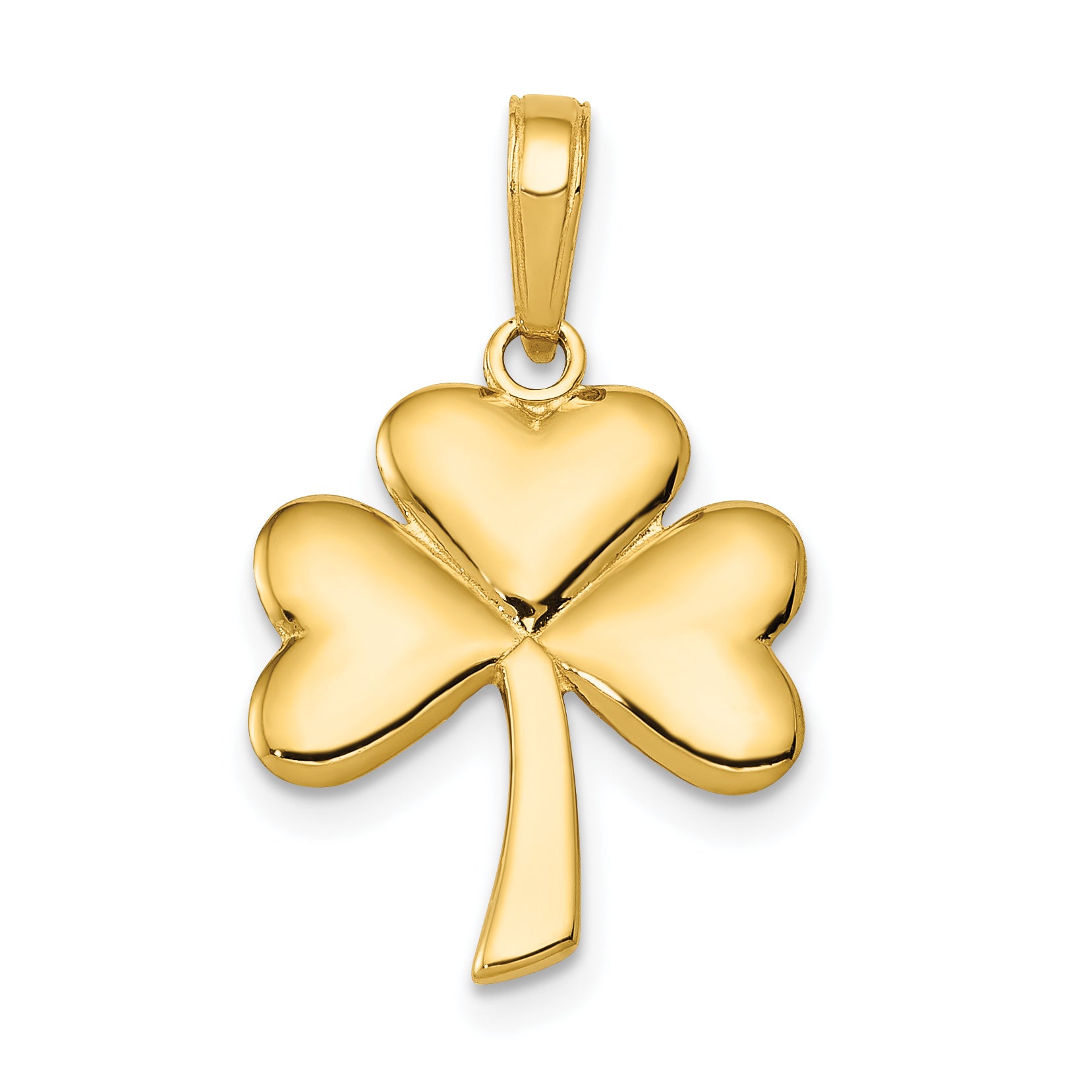 14k Polished Solid Shamrock Pendant Main image