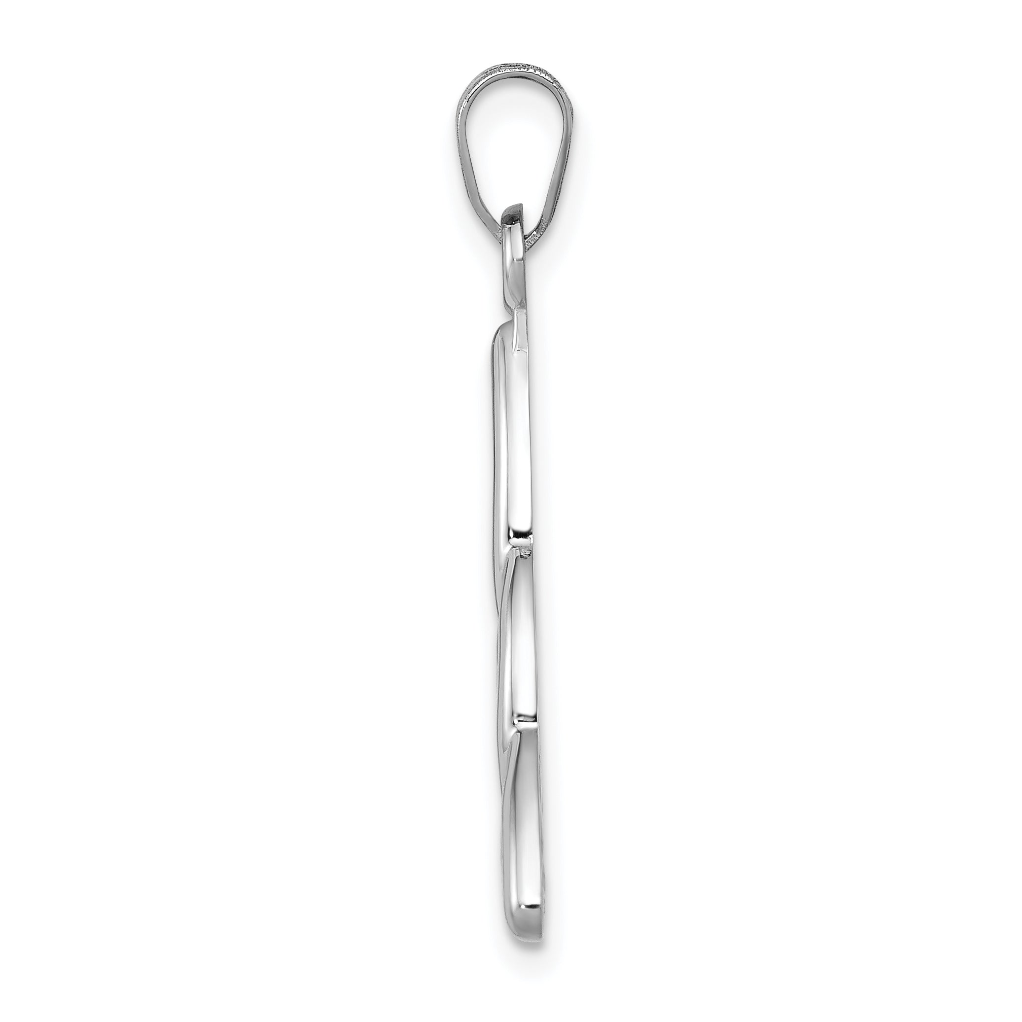 14K White Gold Trinity Knot Pendant with Polished Rhodium Finish