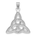 14K White Gold Trinity Knot Pendant with Polished Rhodium Finish