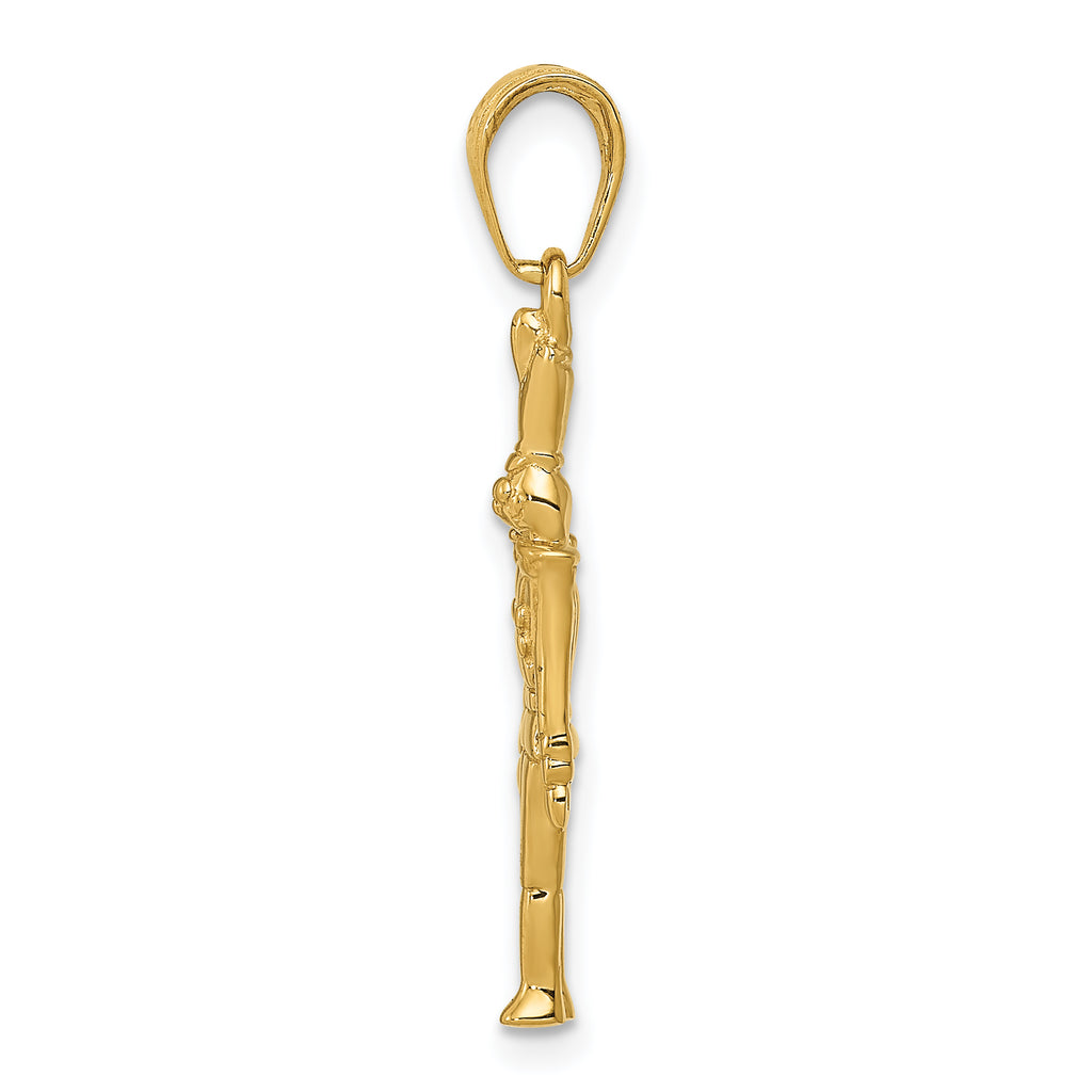 14K Gold 3D Toy Soldier Pendant with Polished Finish