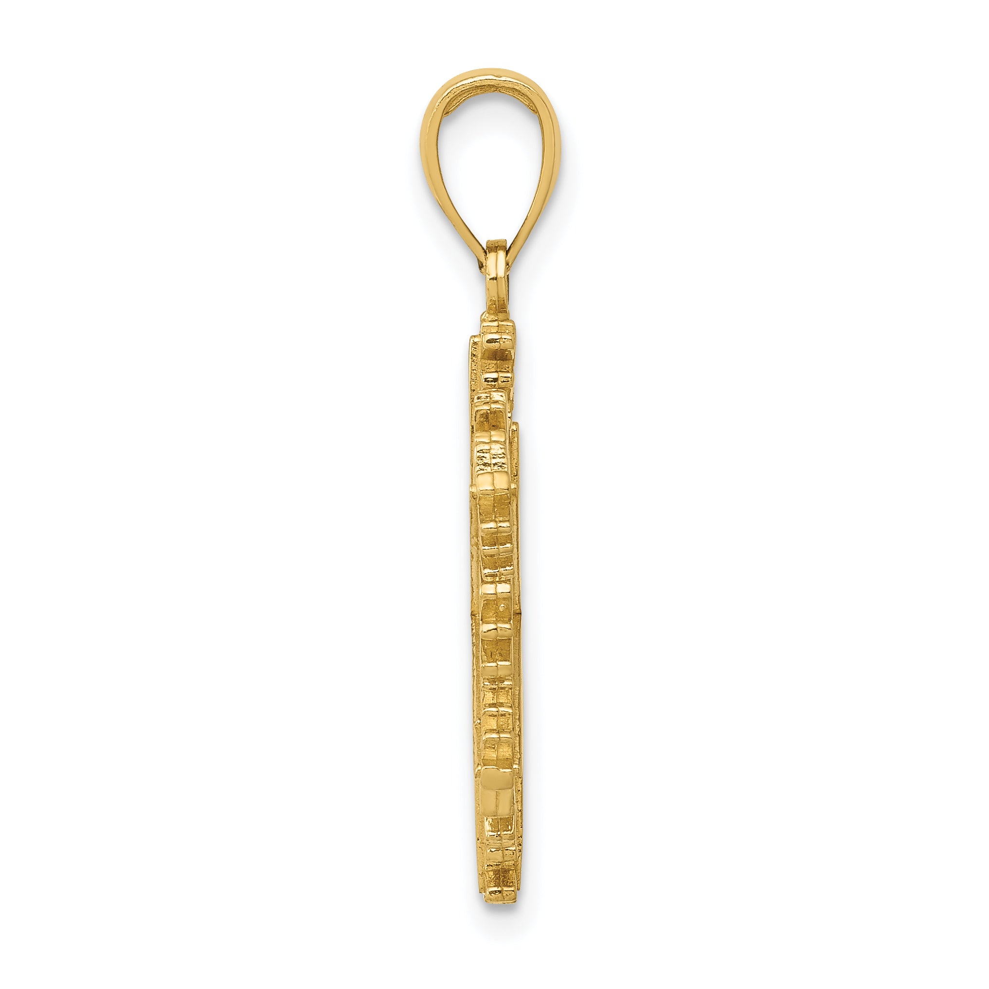 14K Gold Snowflake Pendant with Polished Finish Elegant Charm
