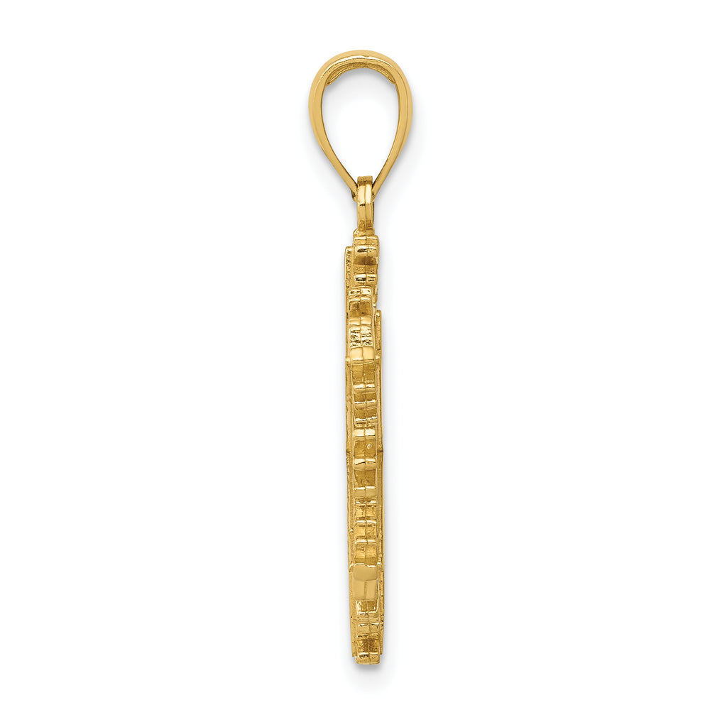 14K Gold Snowflake Pendant with Polished Finish Elegant Charm