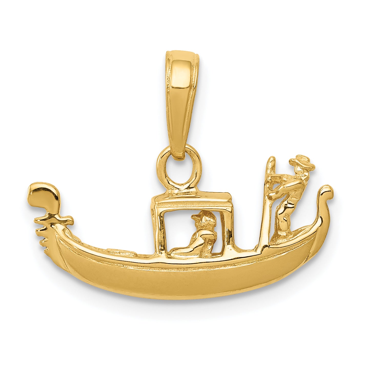 14K Solid Polished 3-D Gondola Pendant Main image