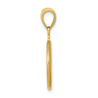 14K Gold 3D Peace Sign Charm with Polished Finish for Men