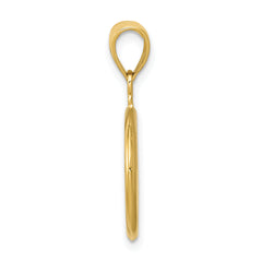 14K Gold 3D Peace Sign Charm with Polished Finish for Men