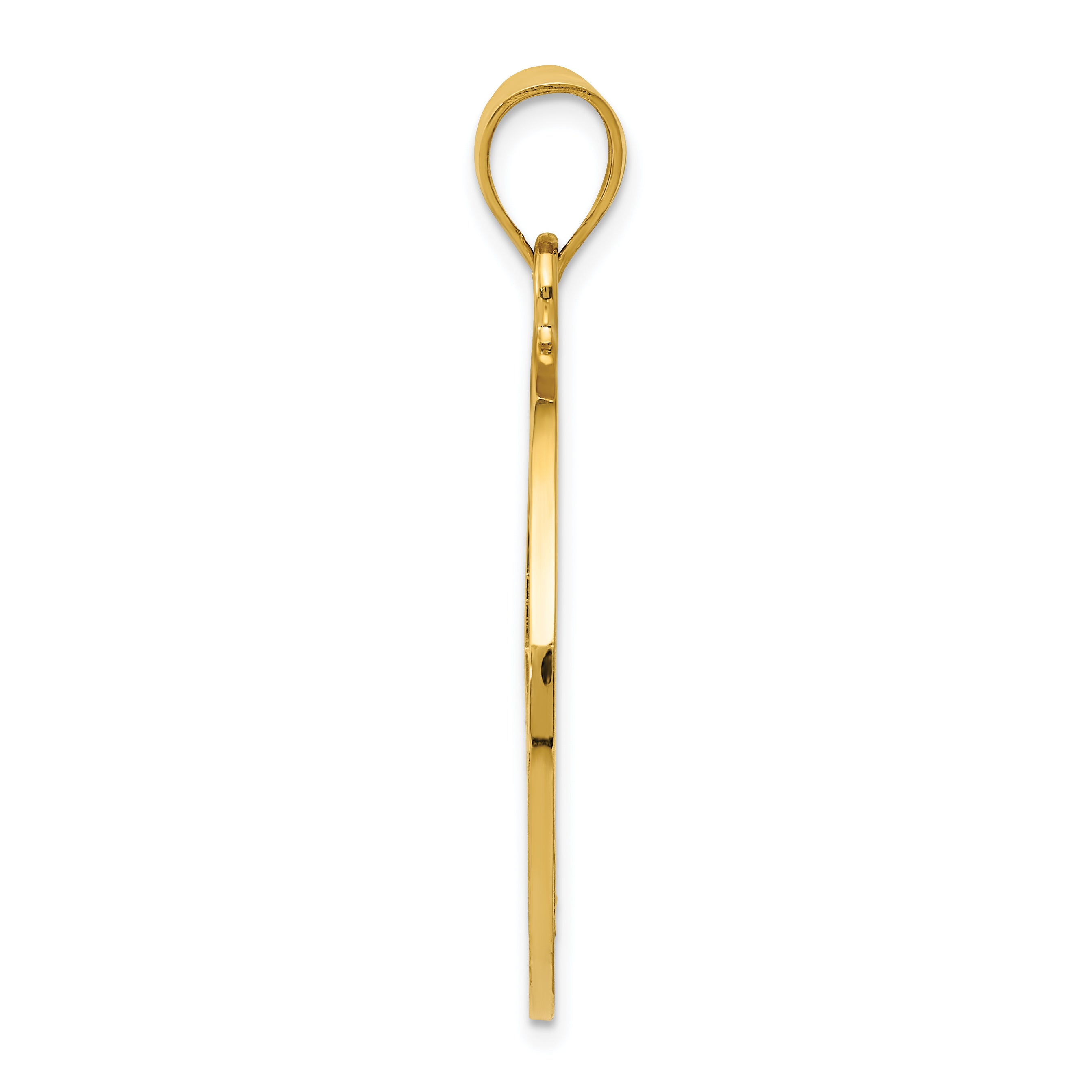 14K Gold Polished Peace Sign Pendant for Men by Sophia Jewelers Secondary image