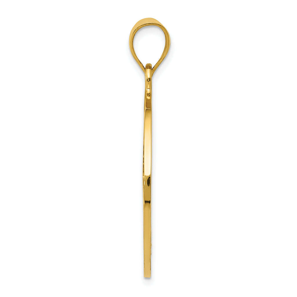 14K Gold Polished Peace Sign Pendant for Men by Sophia Jewelers