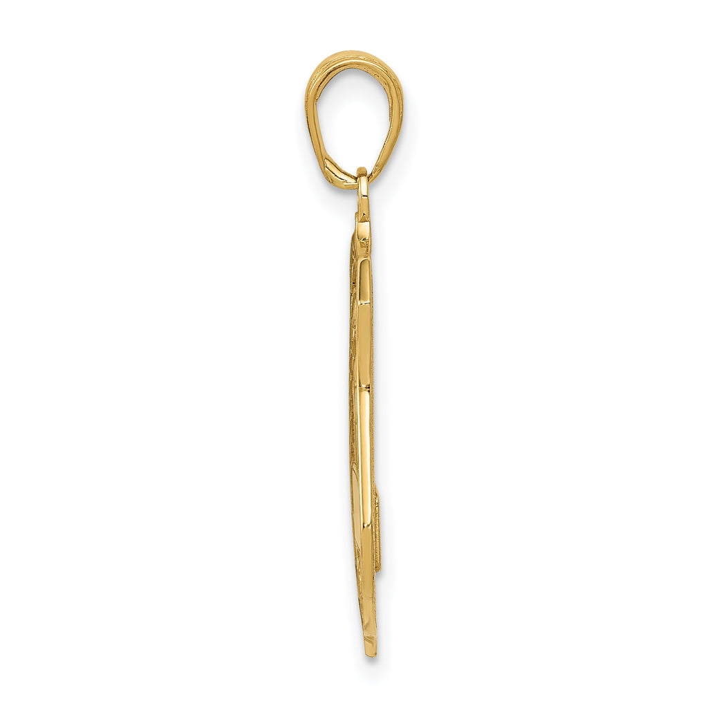 14K Gold Police Badge Pendant with Polished Engravable Finish