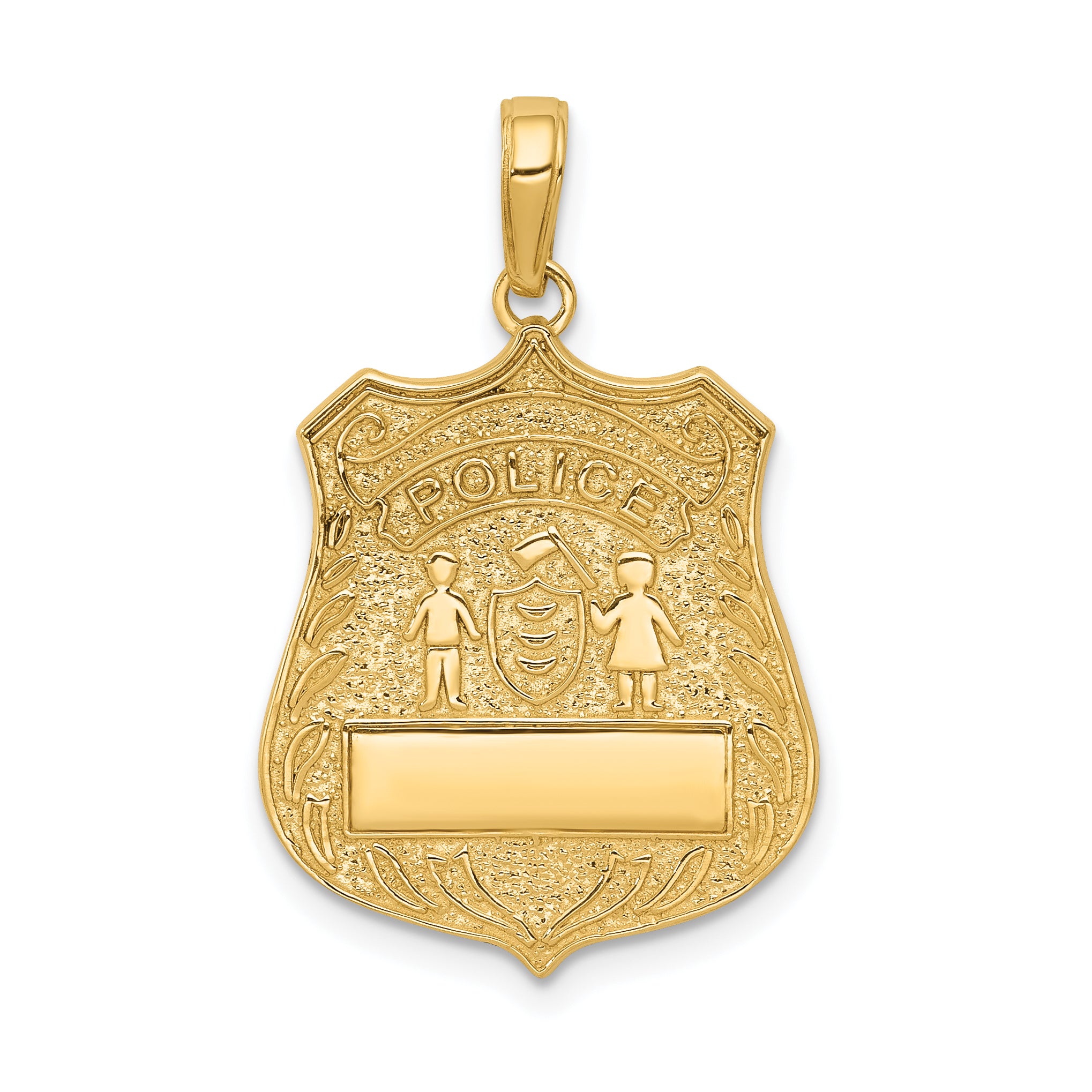 14k Large Police Badge Pendant Main image