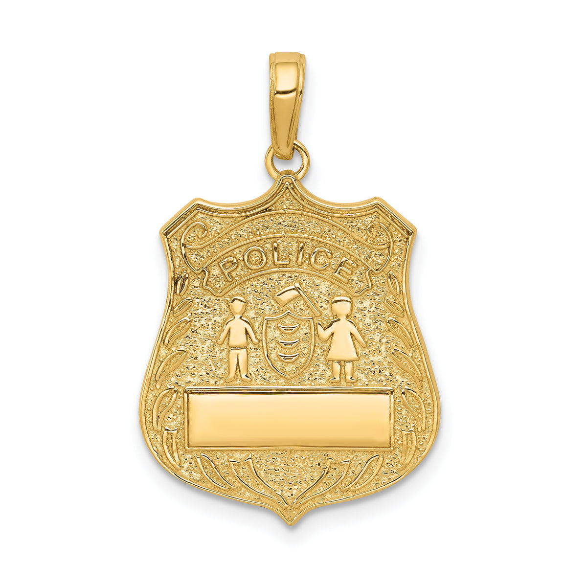 14k Large Police Badge Pendant