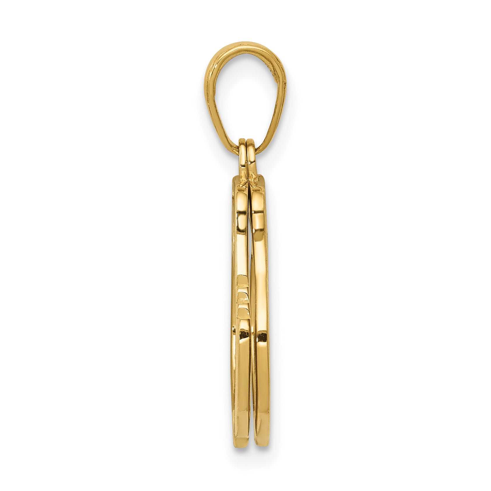 14K Gold Polished Handcuffs Charm with Moveable Design Secondary image