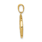 14K Gold Reversible Fire Department Pendant with Polished Finish