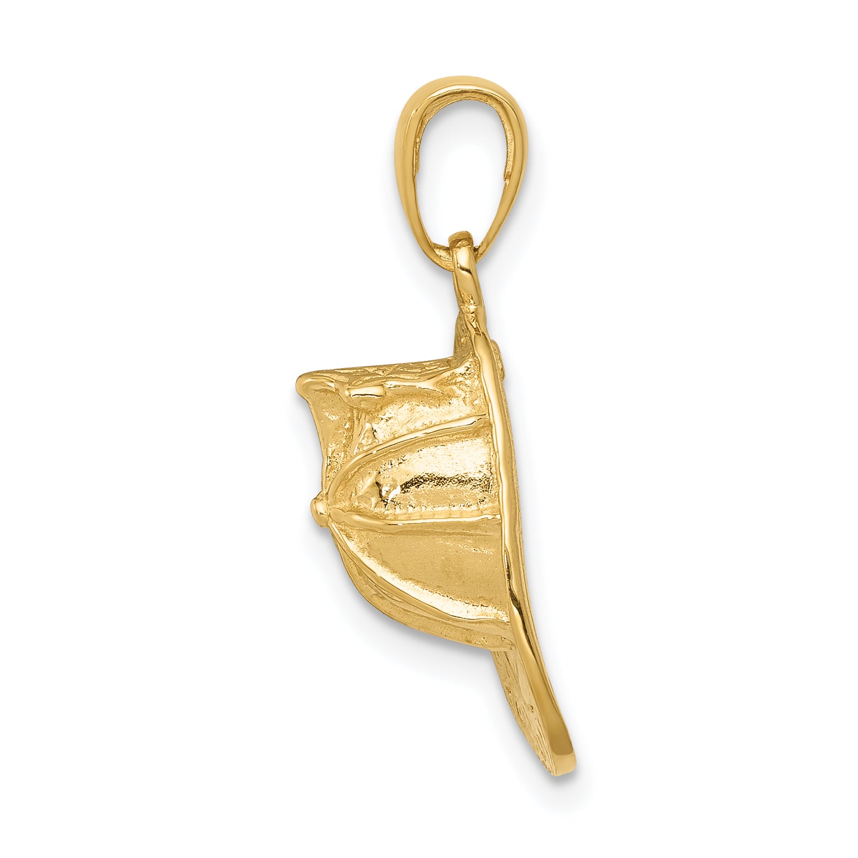 14K Gold 3D Firefighter Hat Pendant for Men Polished Finish Secondary image