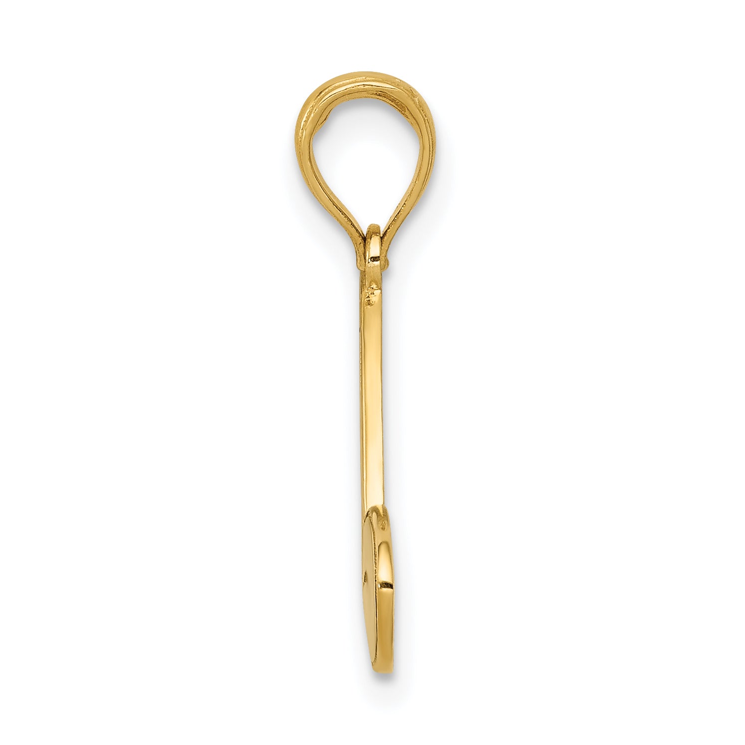 14K Gold Firefighter Hat Pendant with Polished Solid Design Secondary image