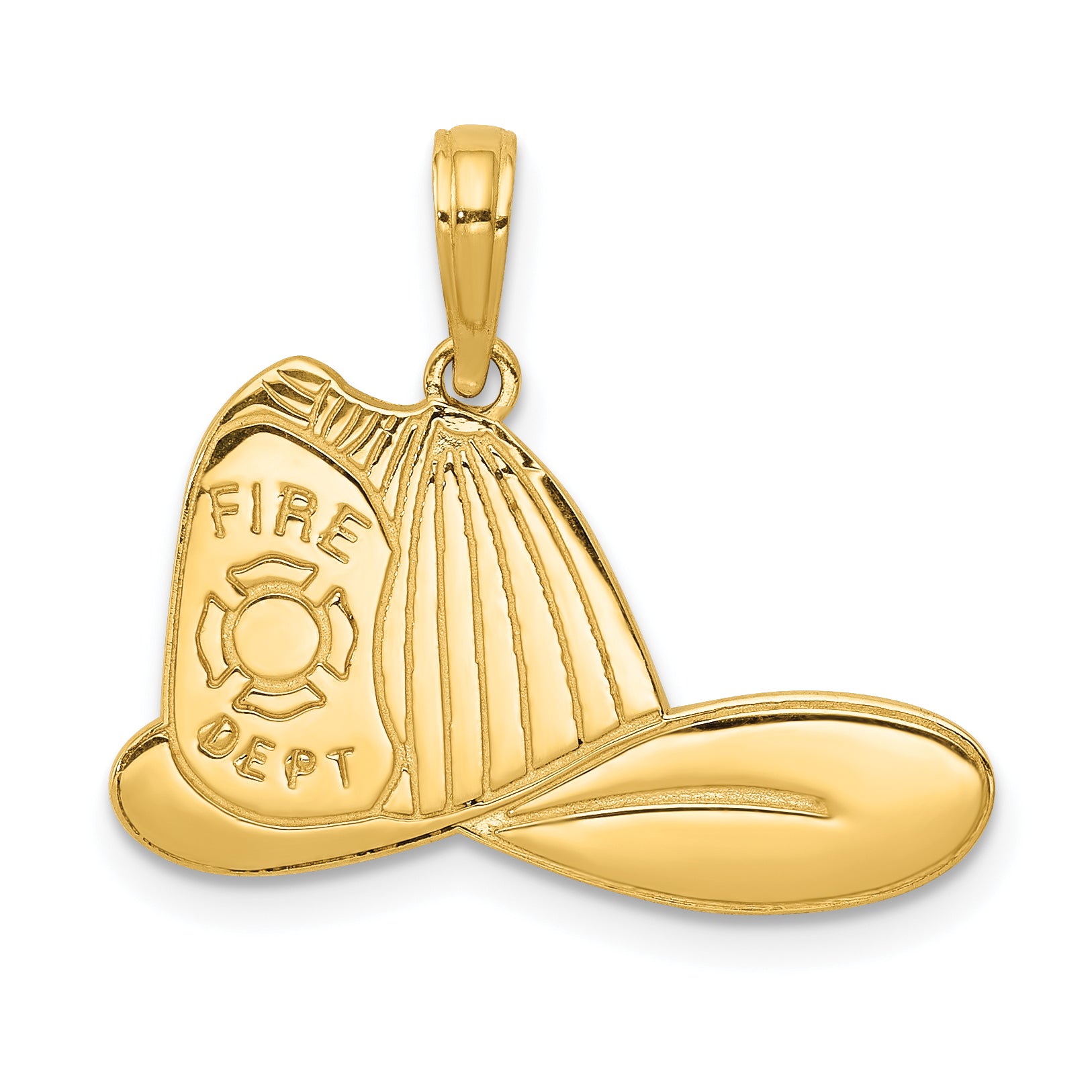 14k Large Firefighter Hat Pendant Main image